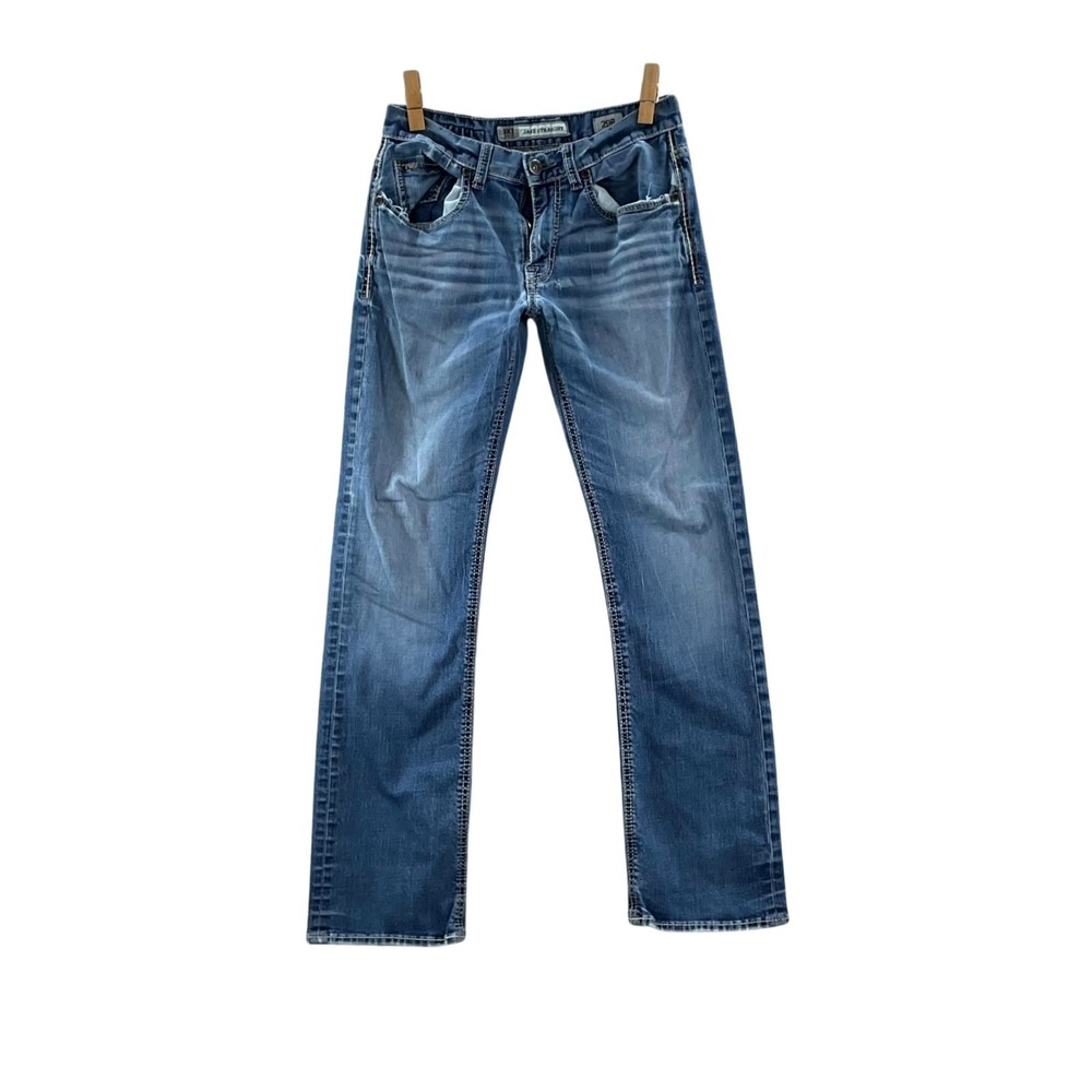 Buckle BKE Denim Jake Straight Jeans Men 29R Blue Rigid Cotton Travel Minimalist